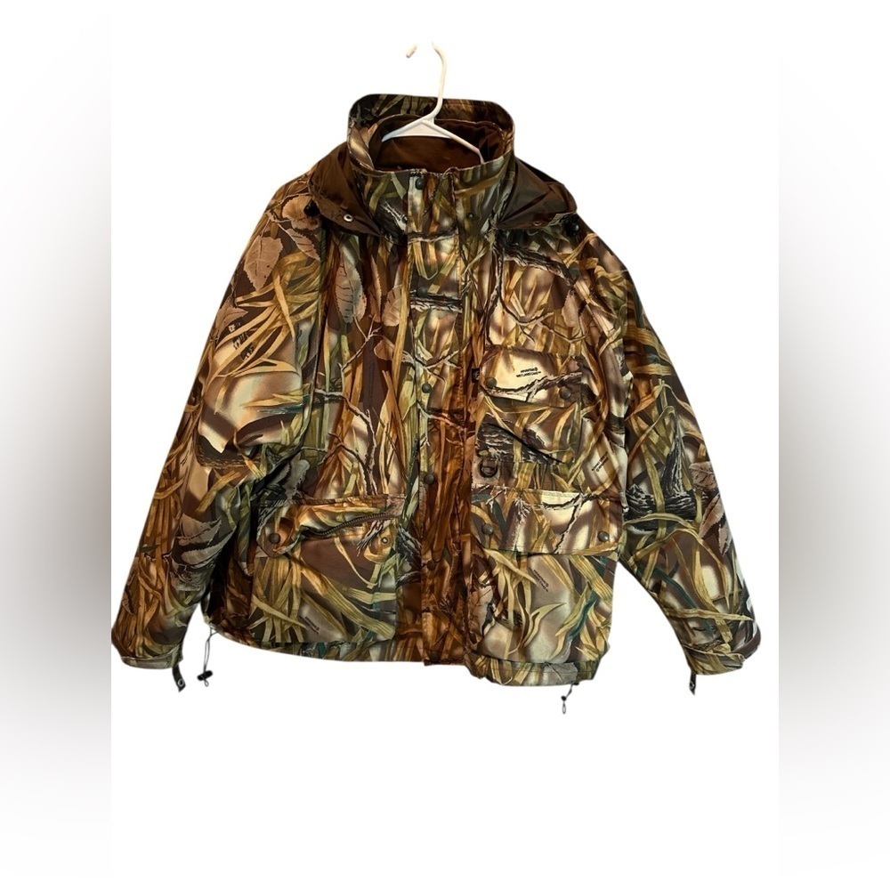 Gander Mountain 3 and 1 Jacket Men 2XL Wetlands Camo Hunting Hooded Full Zip